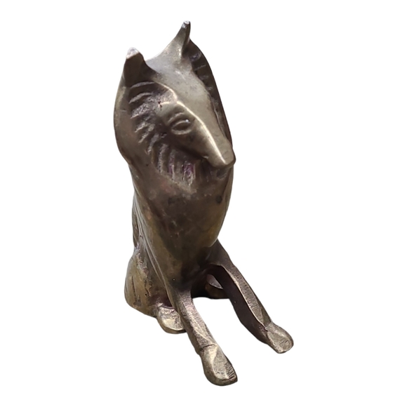 Vintage Solid Brass Collie Dog Figurine - Picture 3 of 12